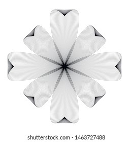 Abstract images in the form of a flower for design. Vector graphics. multi-colored stripes in repim repetition.