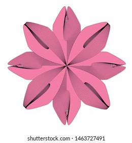 Abstract images in the form of a flower for design. Vector graphics. multi-colored stripes in repim repetition.