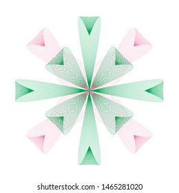 Abstract images in the form of a flower for design. Vector graphics. multi-colored stripes in repim repetition.