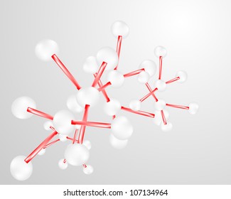 Abstract images of molecular structures in 3D. Eps 10