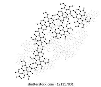 Abstract images of molecular structures in 3D. Eps 10