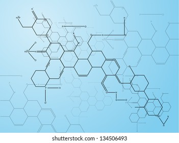 Abstract images of molecular structures in 3D. Eps 10