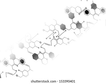 Abstract images of molecular structures in 3D. Eps 10 