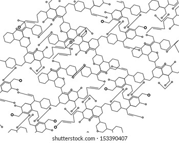 Abstract images of molecular structures in 3D. Eps 10 