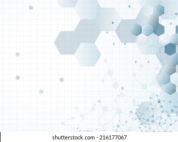 Abstract images of molecular structures in 3D. Eps 10 