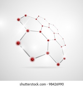 Abstract Images Of Molecular Structures In 3D. Eps 10