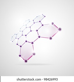 Abstract Images Of Molecular Structures In 3D. Eps 10