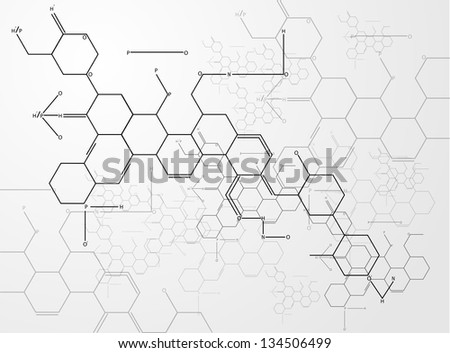 Abstract images of molecular structures in 3D. Eps 10