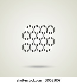 Abstract images of molecular structures vector icon.