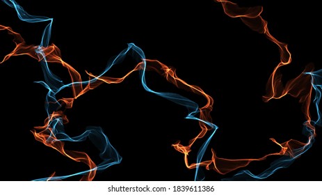 Abstract imaginary random lights with blue and orange