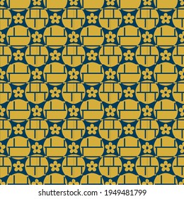 abstract Imitation gold with blue design seamless patterns. A seamless vector background. blue with Imitation gold ornament. Graphic modern pattern. Simple graphic design.