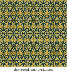 abstract Imitation gold with blue design seamless patterns. A seamless vector background. blue with Imitation gold ornament. Graphic modern pattern. Simple graphic design.