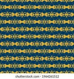 abstract Imitation gold with blue design seamless patterns. A seamless vector background. blue with Imitation gold ornament. Graphic modern pattern. Simple graphic design.