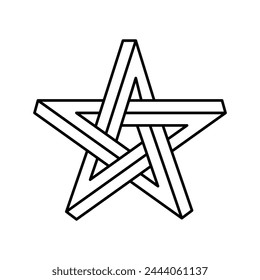 abstract impossible geometric shape line icon vector. abstract impossible geometric shape sign. isolated contour symbol black illustration