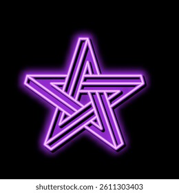 abstract impossible geometric shape neon light sign vector. abstract impossible geometric shape illustration