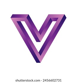 Abstract impossible shape isolated on white background. Vector illustration.