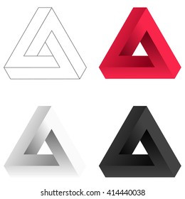 Abstract impossible triangle set. Vector Illustrstion