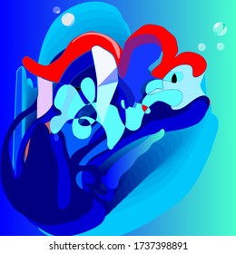 An abstract with the impression of creature under the sea