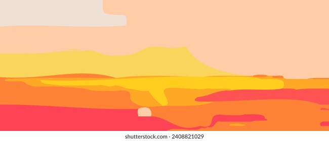 Abstract impressionism. Landscape. Modern painting.  Hand-drawn illustration. Vector