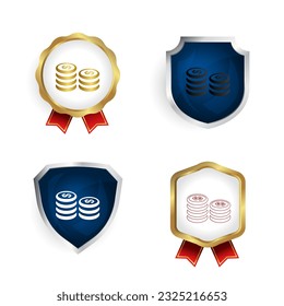 Abstract Income Badge and Label Collection