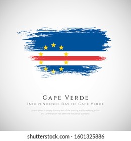 Abstract independence day of Cape Verde, creative brush flag of Cape Verde