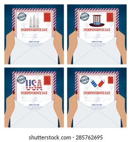abstract independence day card with some special objects