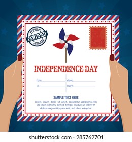 abstract independence day card with some special objects