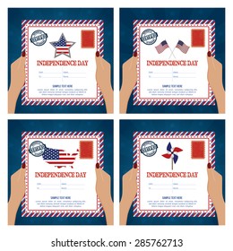 abstract independence day card with some special objects