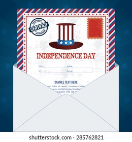 abstract independence day card with some special objects