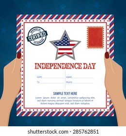 abstract independence day card with some special objects
