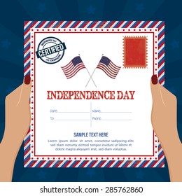 abstract independence day card with some special objects