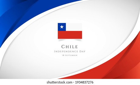 Abstract independence day of Chile country banner with elegant 3D background