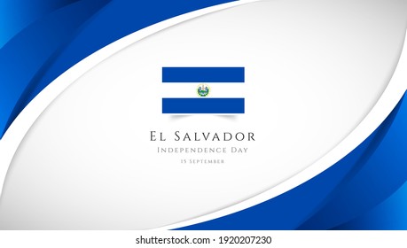 Resumen del Día de la Independencia de El Salvador banner de país con elegante antecedentes en 3D