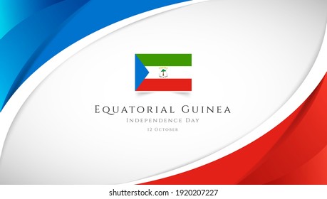 Resumen del Día de la Independencia de Guinea Ecuatorial, cartel con elegante trasfondo 3D