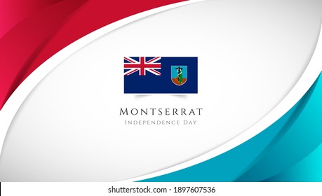 Abstract independence day of Montserrat country banner with elegant 3D background