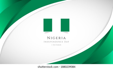 Abstract independence day of Nigeria country banner with elegant 3D background