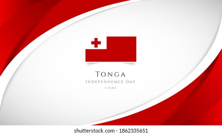 Abstract independence day of Tonga country banner with elegant 3D background