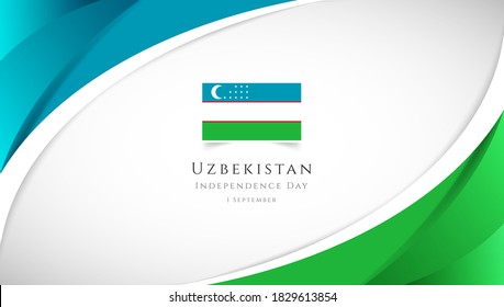 Abstract independence day of Uzbekistan country banner with elegant 3D background