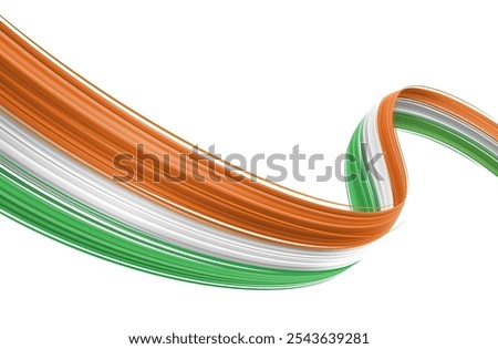 Abstract India Flag Brush Strokes Dynamic Ribbon wave