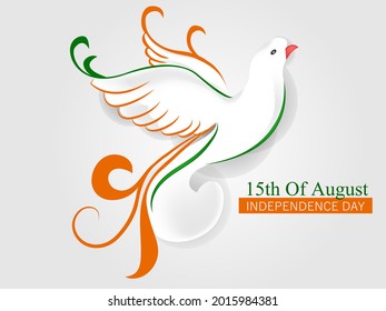 Abstract India flag with flying pigeon vector