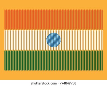 Abstract India Flag. Official Colors And Proportion Correctly. Indian Background. Indian Banner Vector. Happy Republic Day Of India Background.Concept For Graphic, Banners. Vector Illustration. Eps10