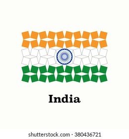 Abstract India Flag Rotating Squares
