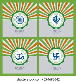 Abstract India independence day background with some special objects