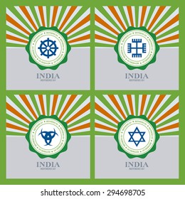 Abstract India independence day background with some special objects