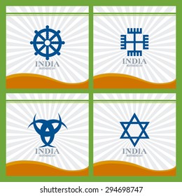 Abstract India independence day background with some special objects