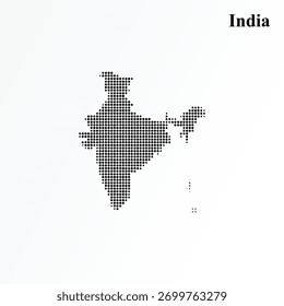 Abstrato Mapa da Índia em padrão de ponto de meio-tom - design de vetor minimalista