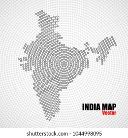 Abstract India map of radial dots, halftone concept. Vector illustration, eps 10