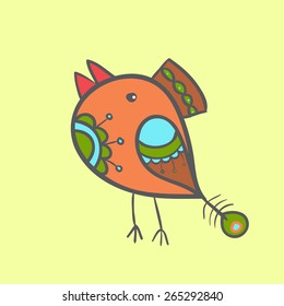Abstract indian bird. Vector illustration 