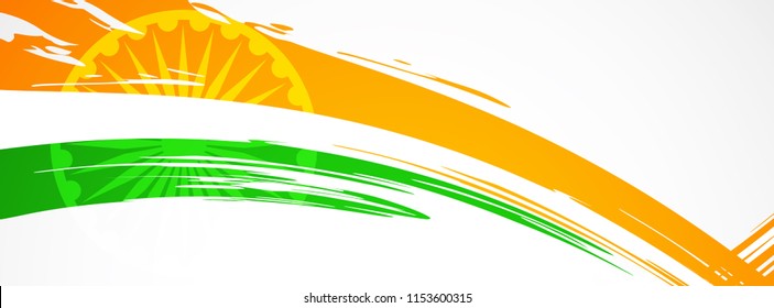 Abstract Indian flag color theme banner stylish template vector