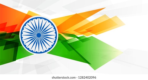 abstract indian flag in geometric shape style background